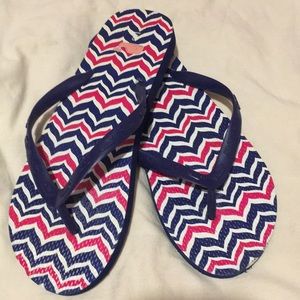 Vineyard Vines Pink and Blue Flip Flops